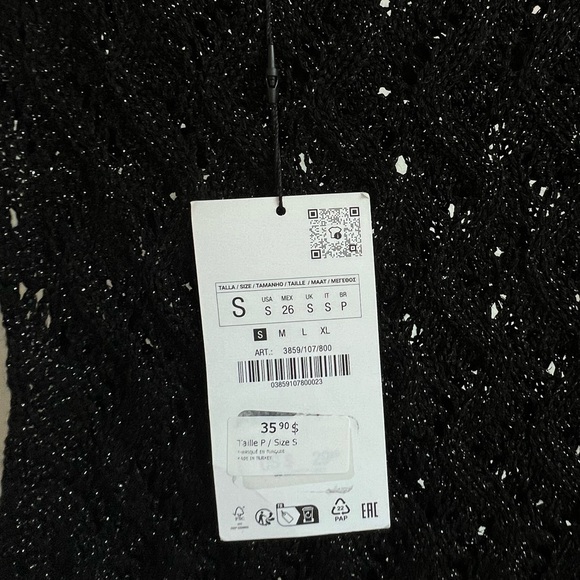 zara fringed metallic thread knit top - Picture 4 of 4